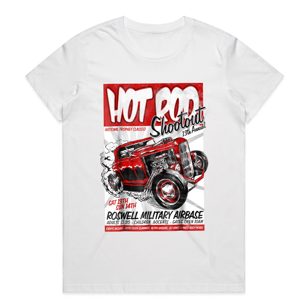 Hot Rod Shootout T-Shirt – Vintage Drag Racing Event Retro Tee