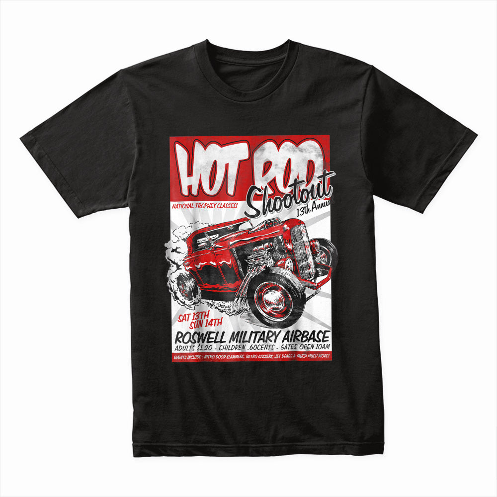 Hot Rod Shootout T-Shirt – Vintage Drag Racing Event Retro Tee
