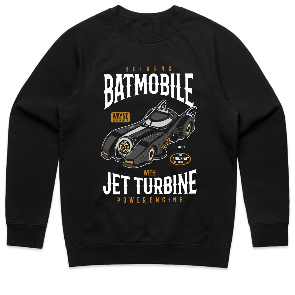 Batmobile Returns T-Shirt – Jet Turbine Power & Dark Knight Style!