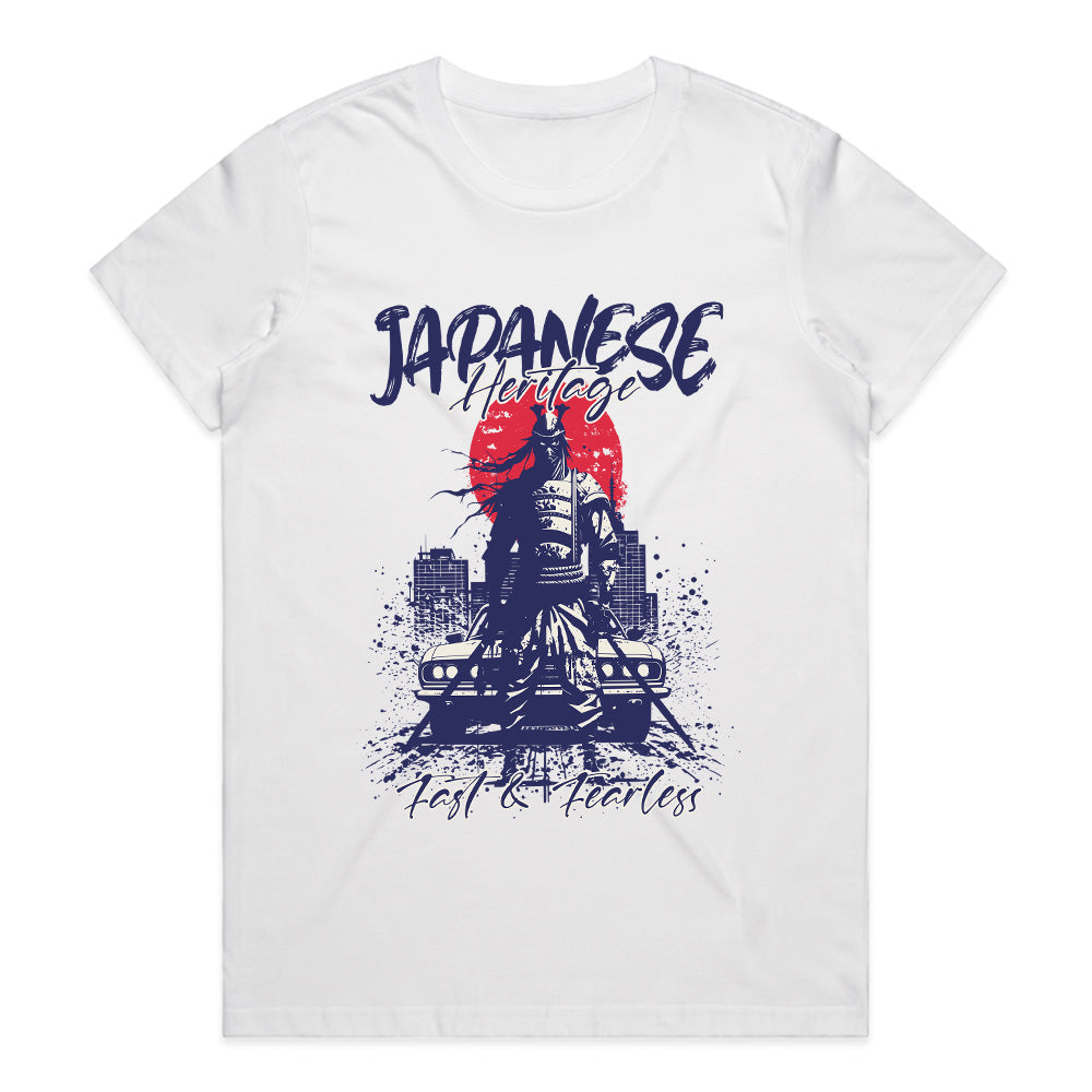 Japanese Heritage T-Shirt – Fast & Fearless Samurai JDM Edition