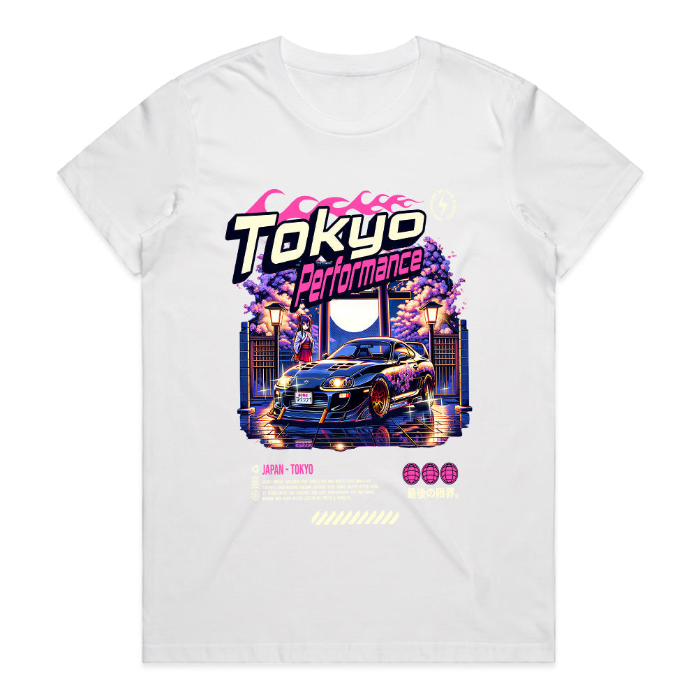 Tokyo Performance T-Shirt – Neon JDM Street Racing & Cyberpunk Aesthetic