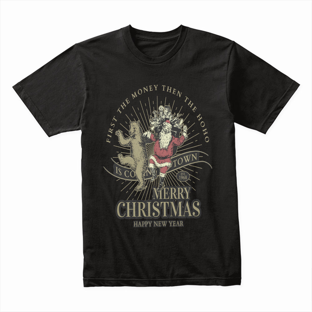 Santa’s Money Dance Christmas Tee – Funny Holiday Party Shirt