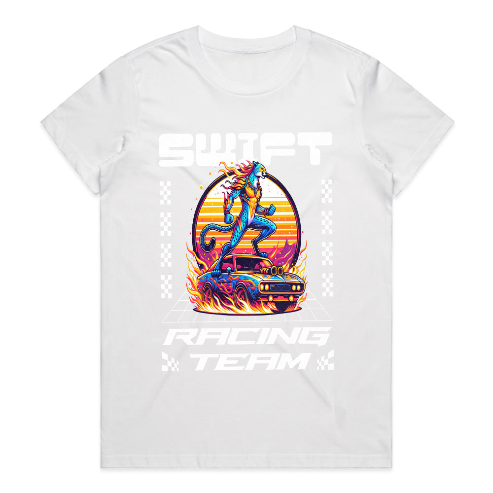 Swift Racing Team – Neon Futuristic Speed T-Shirt