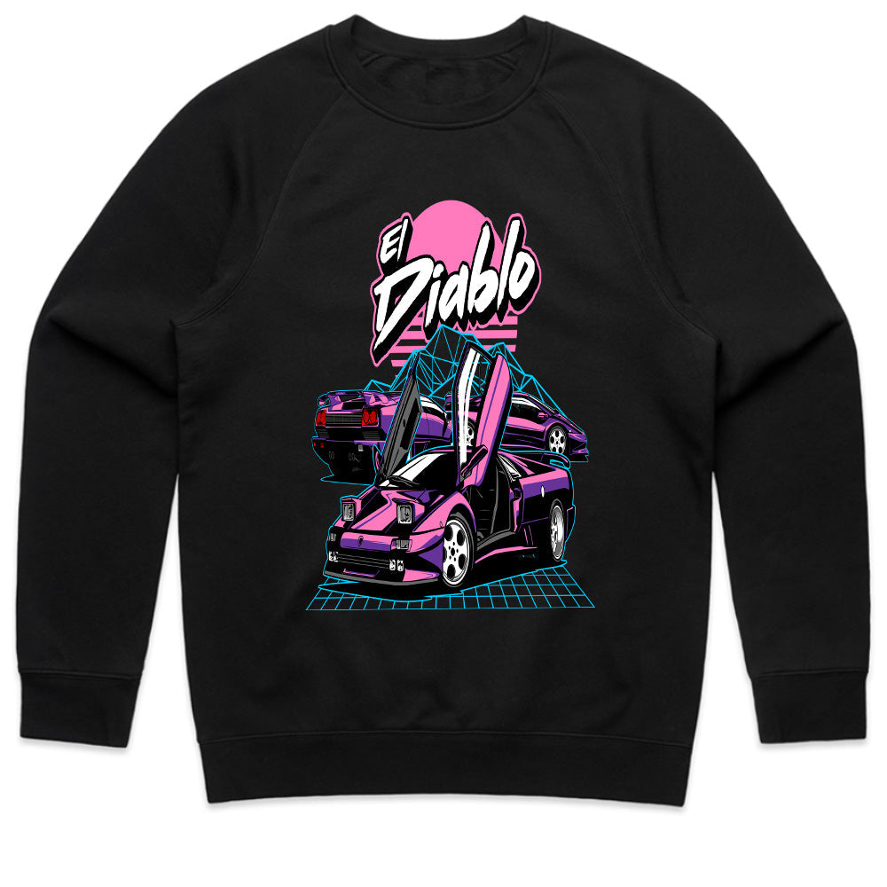 El Diablo Retro Supercar T-Shirt – 90s Neon Vibes & Exotic Speed