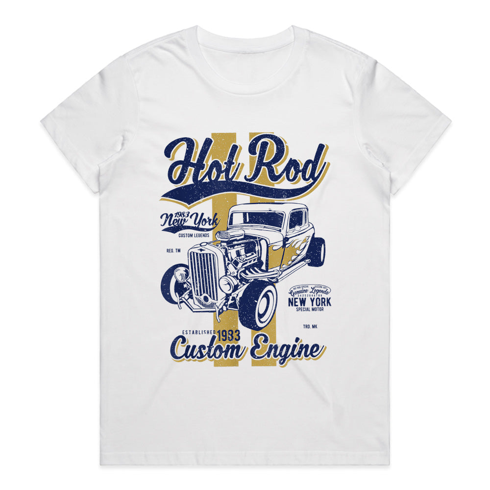 Hot Rod Custom Engine T-Shirt – Vintage 1983 Classic Car Racing Tee