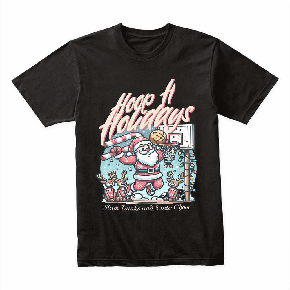 Hoop A Holidays Basketball Santa Tee – Fun Christmas Sports Shirt