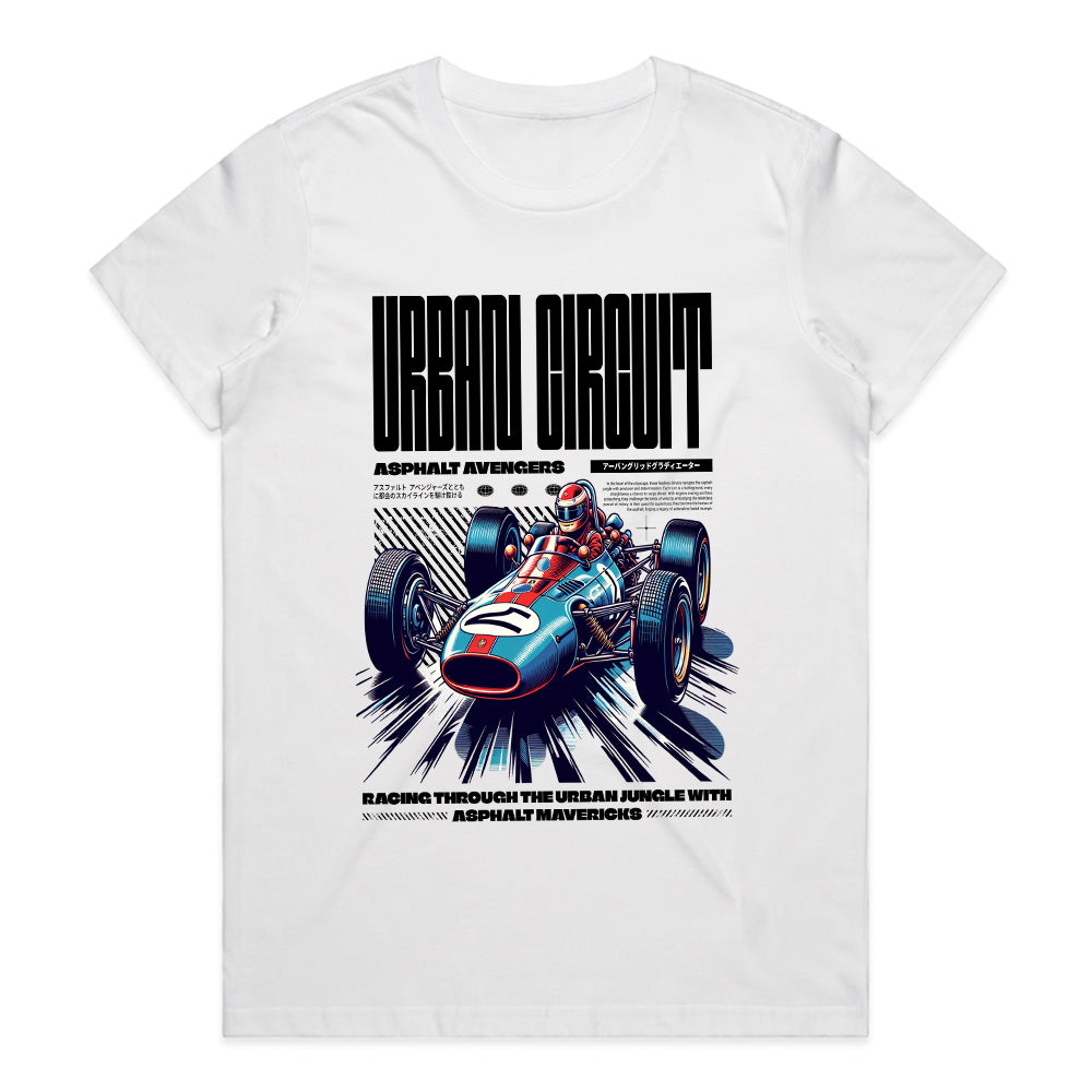 Urban Circuit Vintage Racer Graphic Tee – High-Speed Retro Racing Style