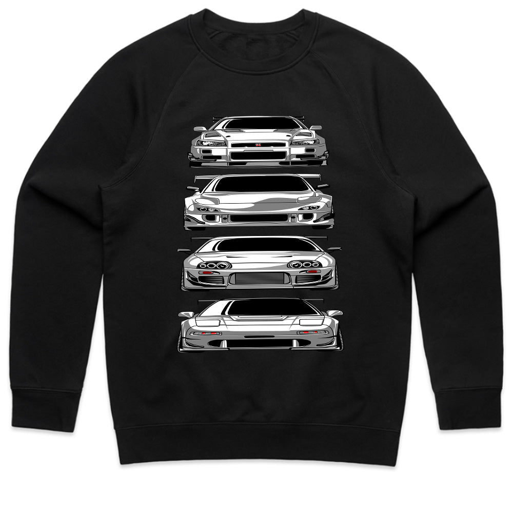 JDM Legends" Classic Japanese Sports Car Lineup T-Shirt