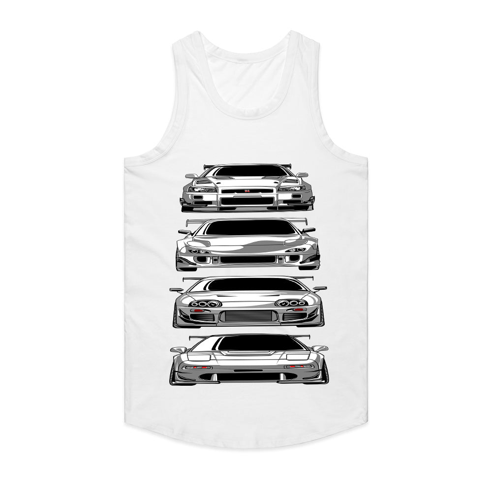 JDM Legends" Classic Japanese Sports Car Lineup T-Shirt