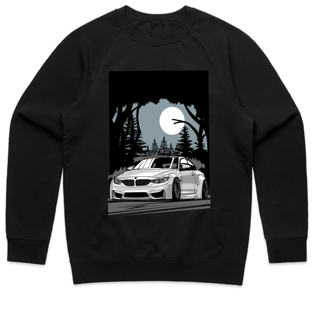 Midnight Drive – Slammed BMW Under Moonlight T-Shirt