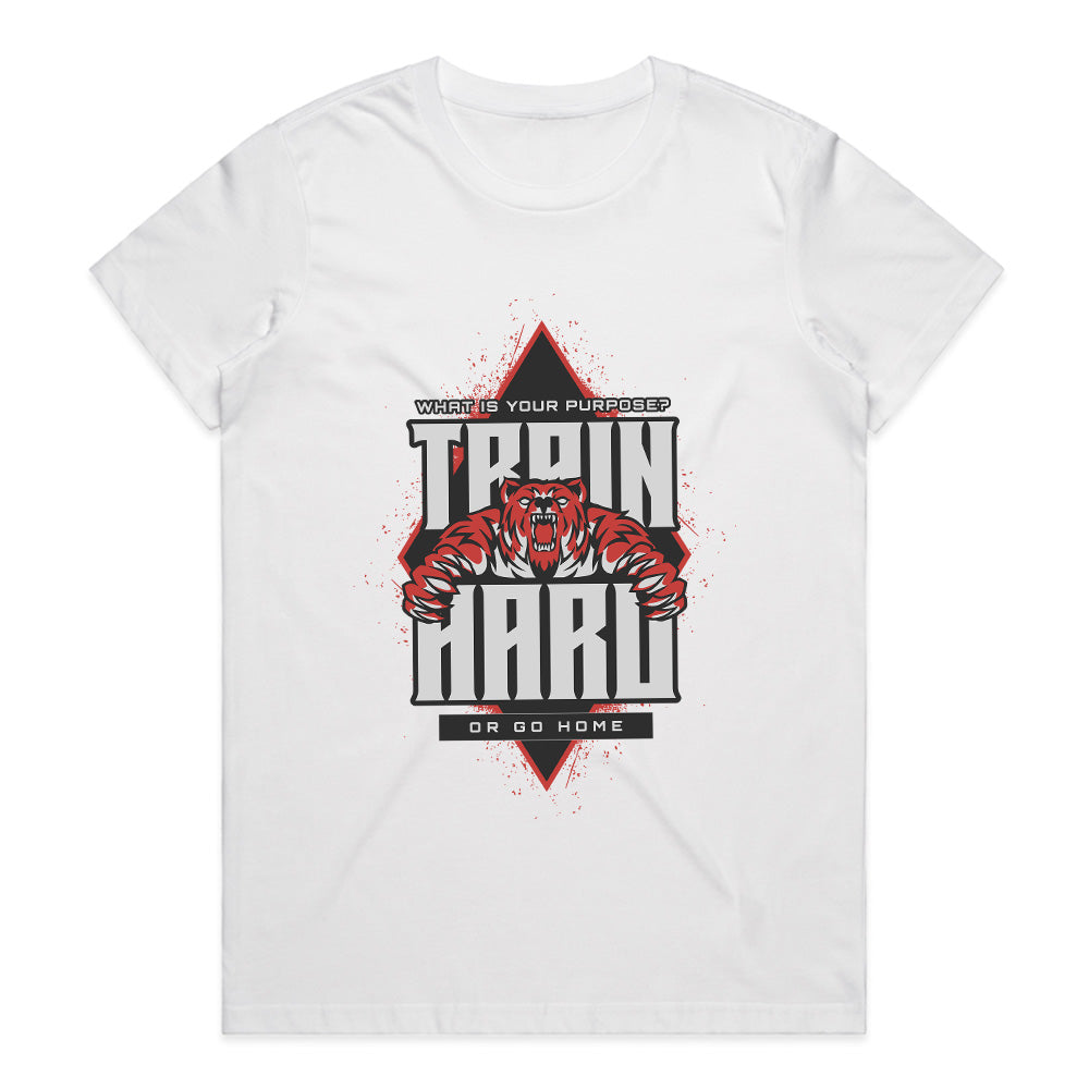 Train Hard or Go Home Gym Tee – Fierce Fitness & Workout Motivation Shirt