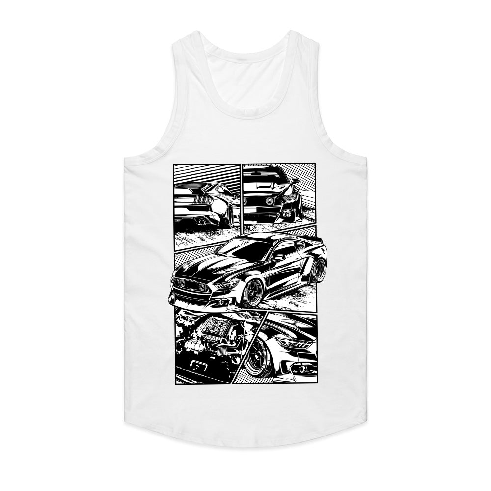 Mustang Manga Style – Muscle Car Comic Art T-Shirt