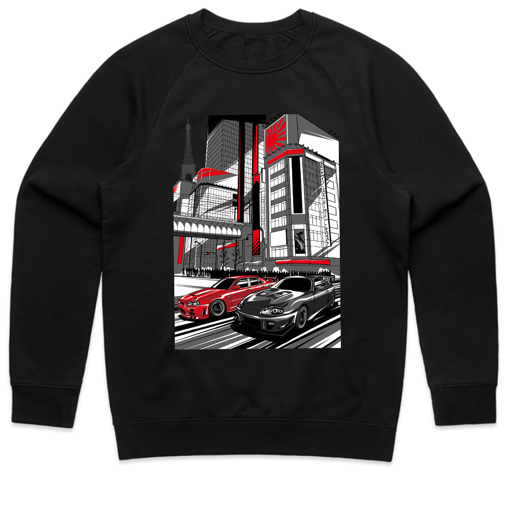 Tokyo Street Racing T-Shirt – JDM Skyline & Supra Cityscape Design