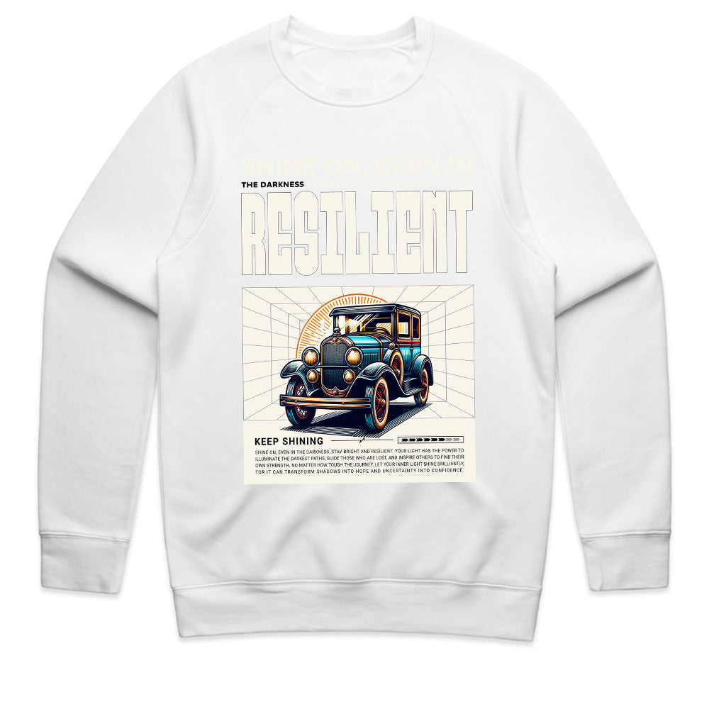 "Resilient – Shine On" Vintage Classic Car T-Shirt – Timeless Strength & Elegance