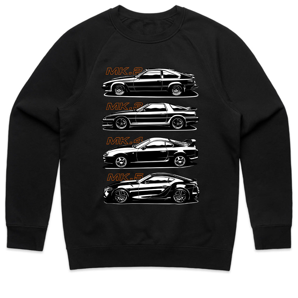 Toyota Supra Generations T-Shirt – MK2, MK3, MK4, MK5 Evolution