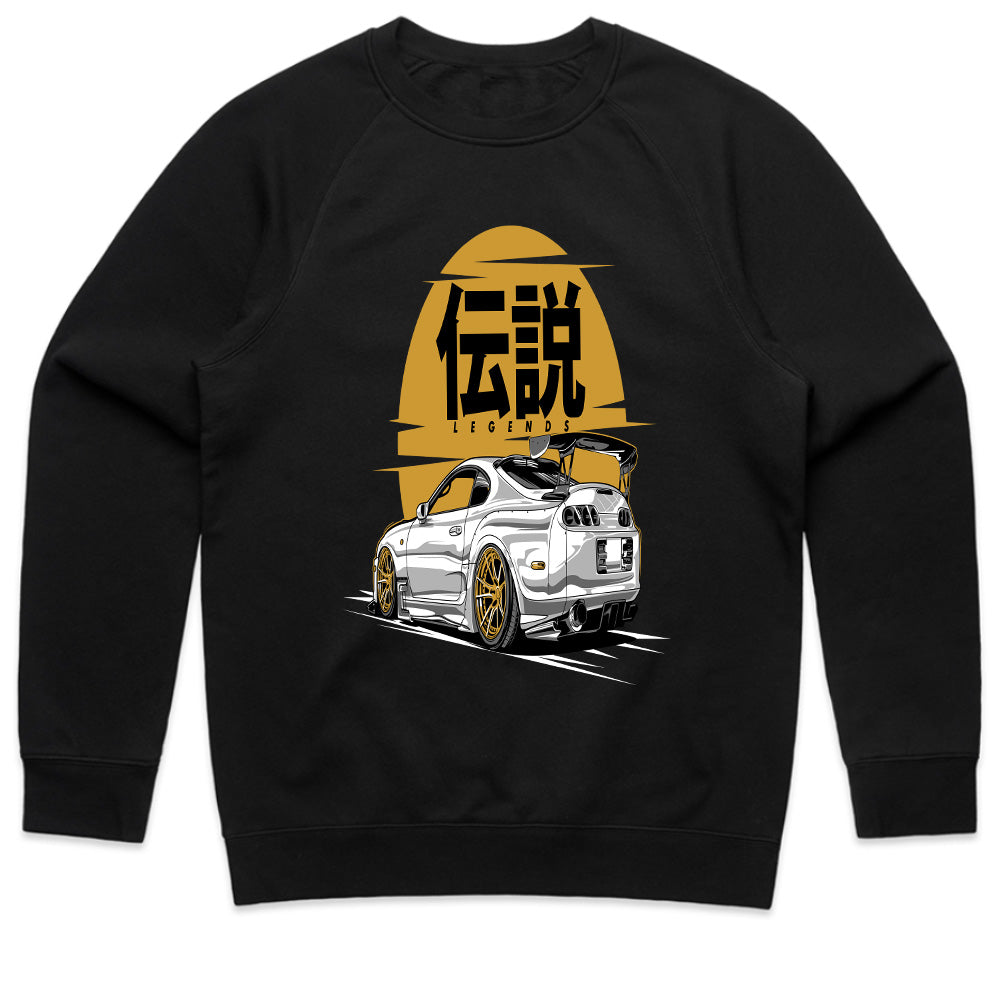 Toyota Supra MK4 "Legends" JDM T-Shirt – White Supra with Gold Accents