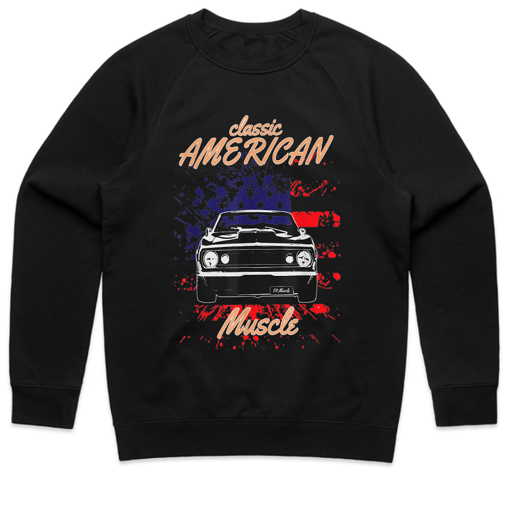 Classic American Muscle Car Patriotic Flag T-Shirt