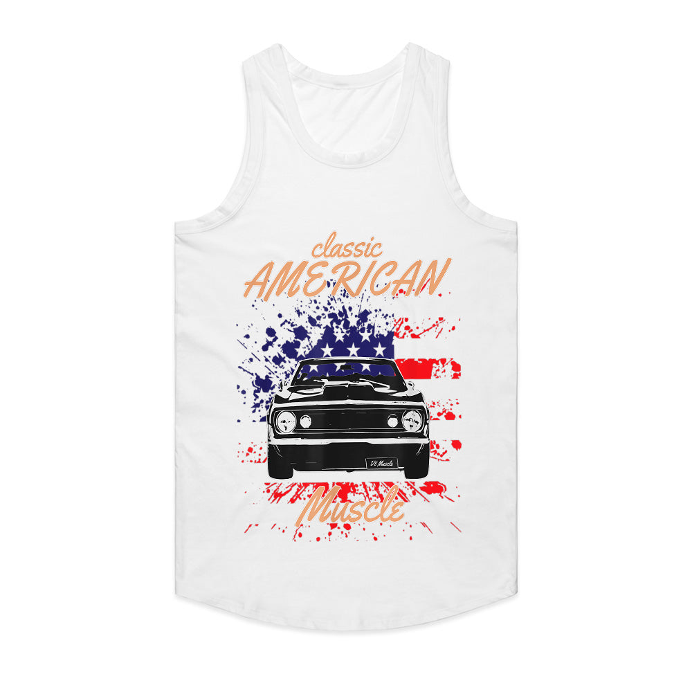 Classic American Muscle Car Patriotic Flag T-Shirt