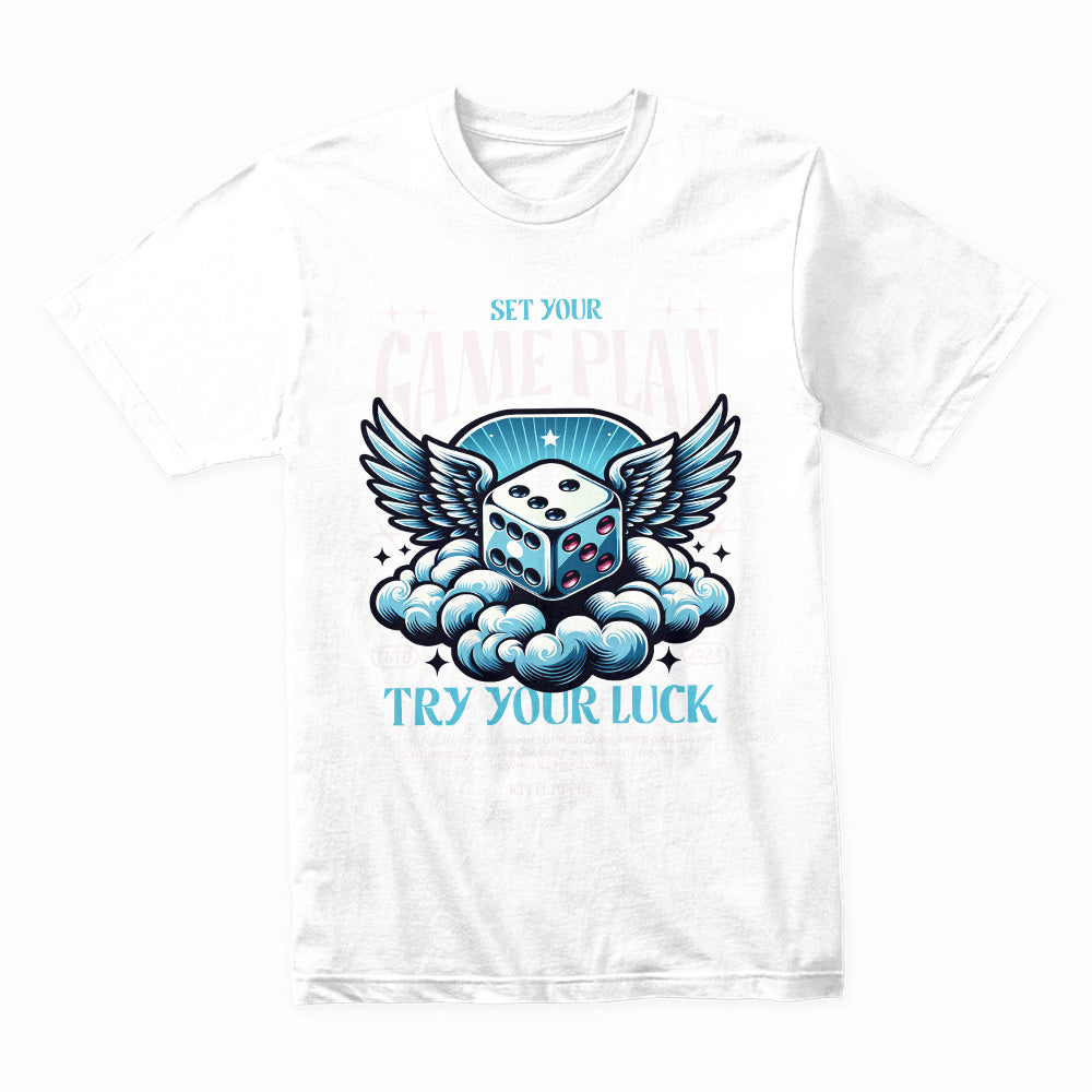 Game Plan - Try Your Luck Motivational Dice T-Shirt