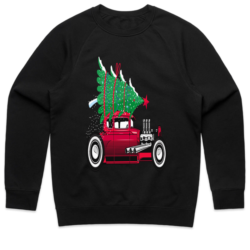 Classic Red Hot Rod Christmas Tee – Vintage Holiday Car Lover's Shirt
