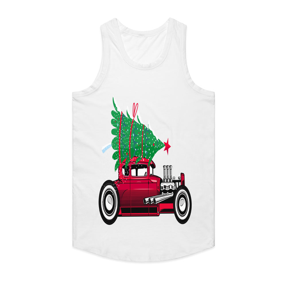 Classic Red Hot Rod Christmas Tee – Vintage Holiday Car Lover's Shirt