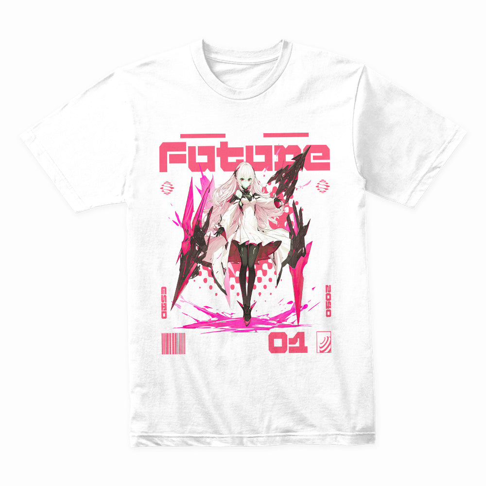 Future Cyber Valkyrie – Neon Sci-Fi Anime Tee
