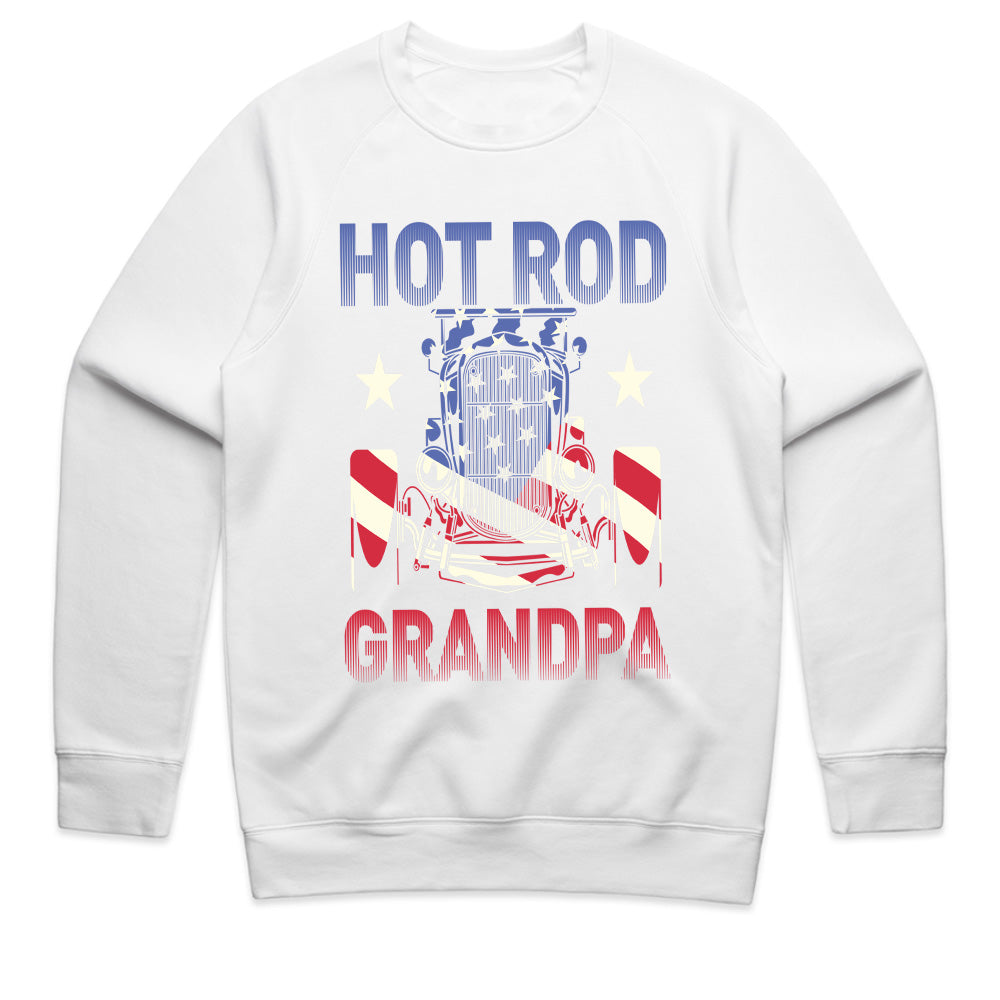 Hot Rod Grandpa T-Shirt – Vintage Car & American Flag Patriotic Tee