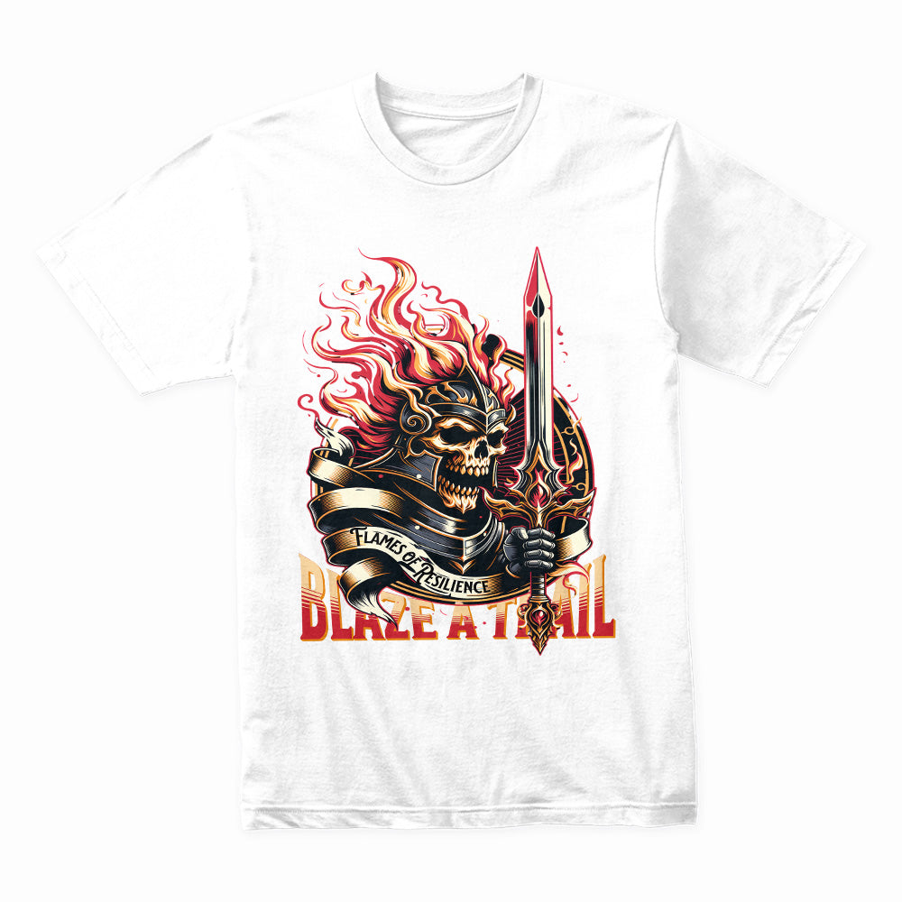 Blaze A Trail – Flames of Resilience Warrior Tee