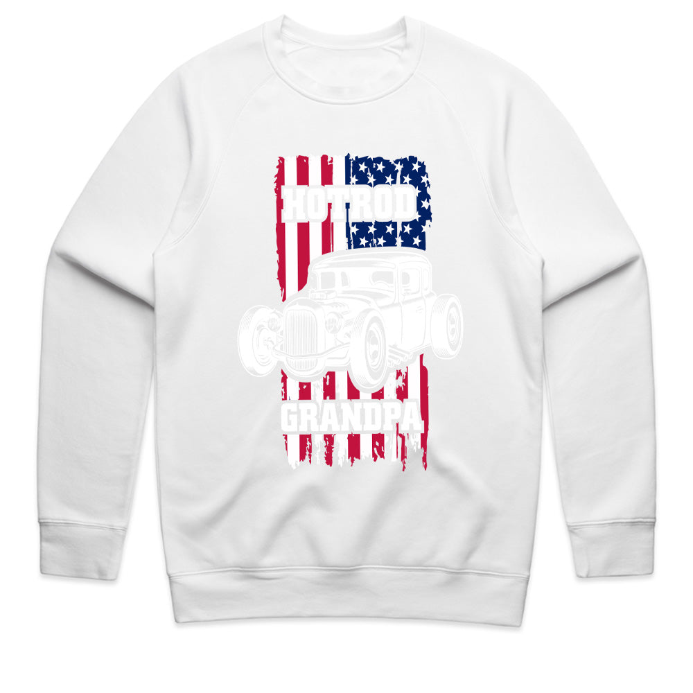 Hot Rod Grandpa T-Shirt – Vintage Classic Car & American Flag Muscle Car Tee