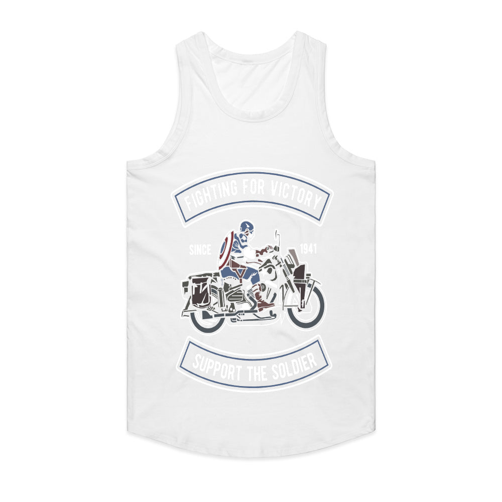 Fighting for Victory – Support the Soldier T-Shirt | Vintage Military Motorcycle Design