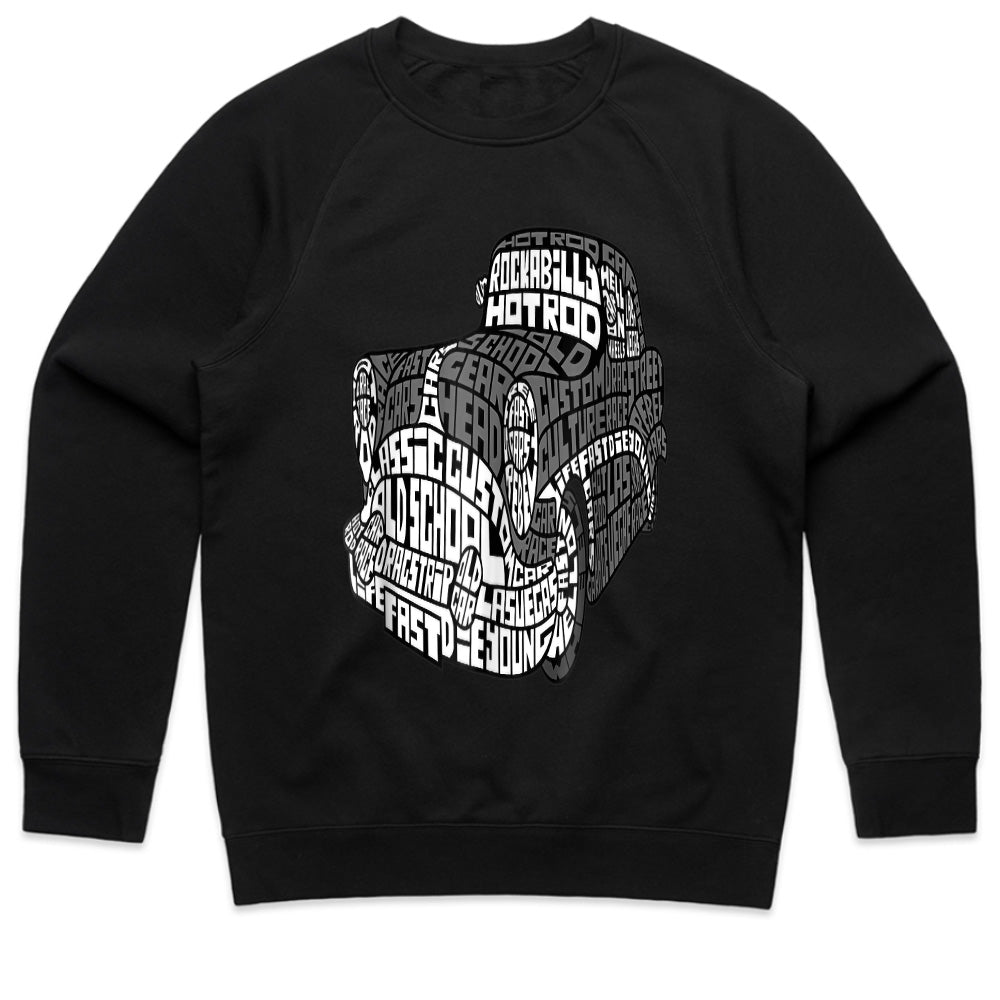 Vintage Hot Rod Word Art T-Shirt | Old School Garage Design for Car Enthusiasts