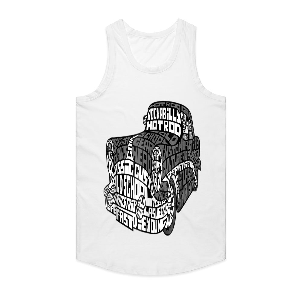 Vintage Hot Rod Word Art T-Shirt | Old School Garage Design for Car Enthusiasts