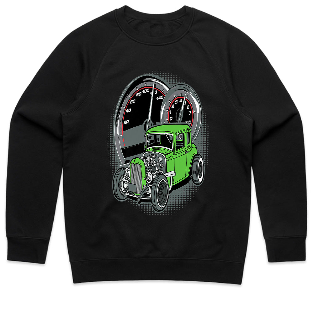Green Rat Rod Car T-Shirt | Vintage Speedometer Hot Rod Shirt