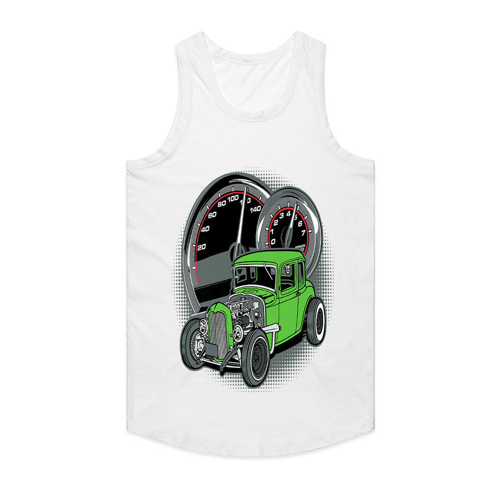 Green Rat Rod Car T-Shirt | Vintage Speedometer Hot Rod Shirt