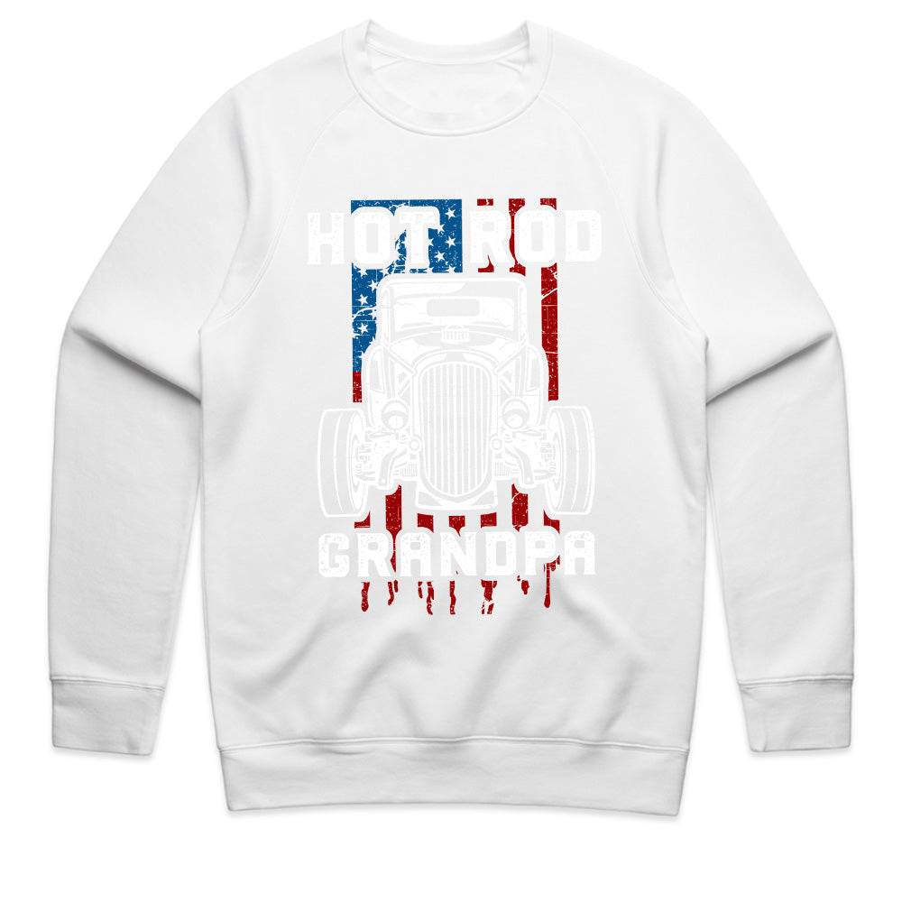 Hot Rod Grandpa T-Shirt – Vintage Muscle Car & American Flag Patriotic Tee