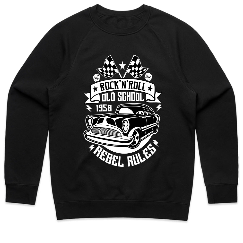 Rock'n'Roll Old School 1958 Rebel Rules Hot Rod Vintage Classic Car T-Shirt