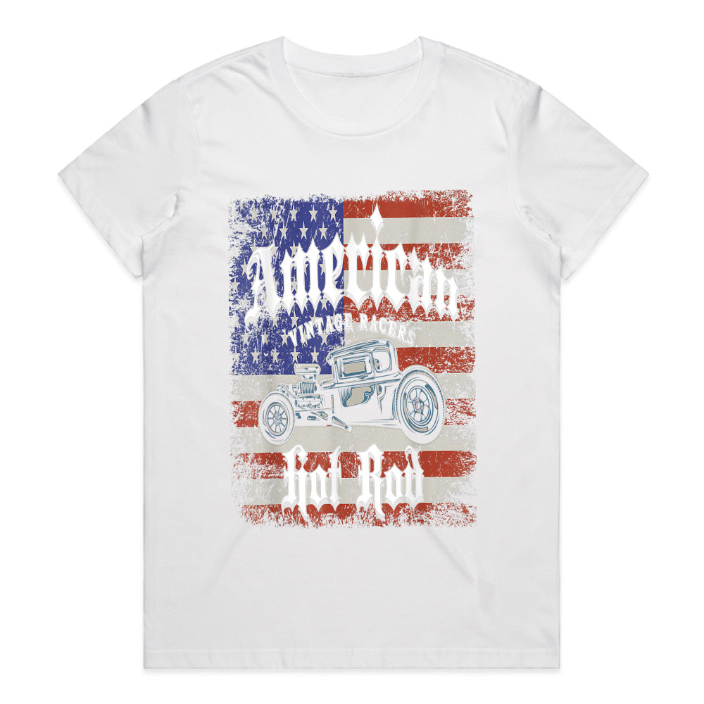 American Hot Rod – Vintage Muscle Car Patriotic T-Shirt