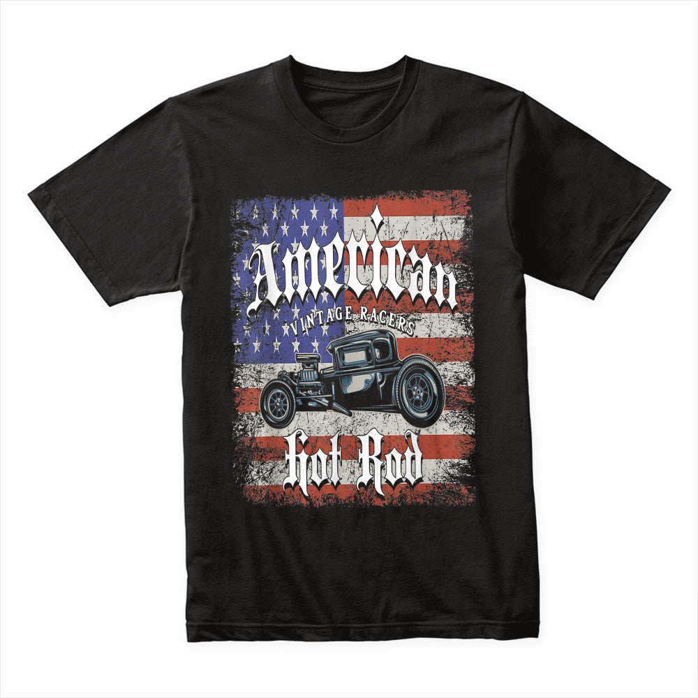 American Hot Rod – Vintage Muscle Car Patriotic T-Shirt