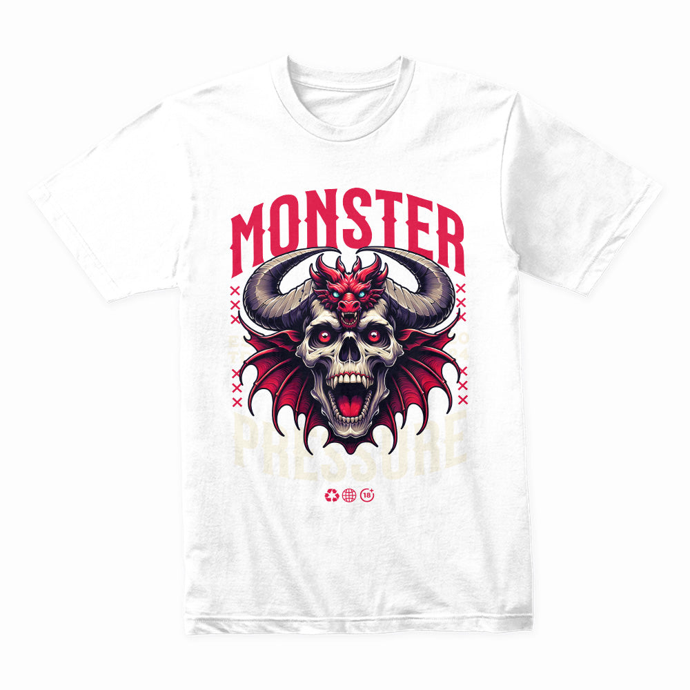 Monster Pressure T-Shirt – Dark Gothic Skull & Demon Aesthetic