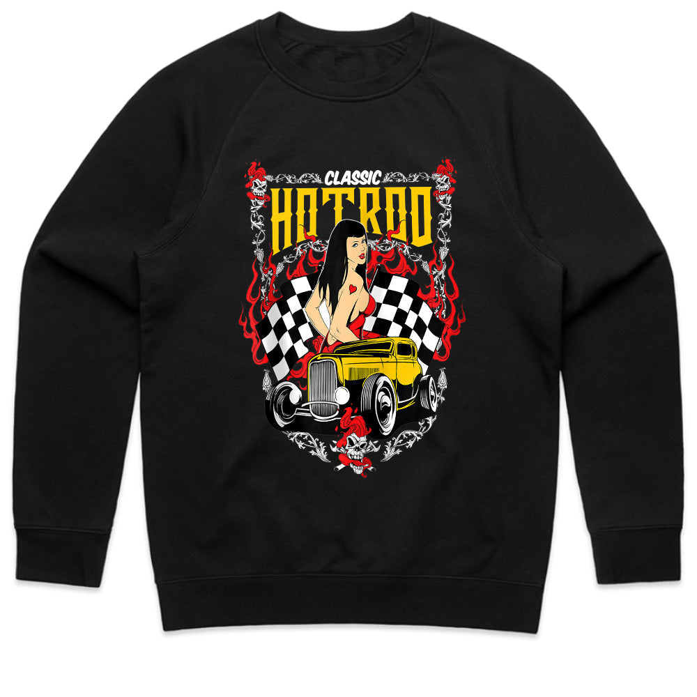 Classic Hot Rod Pin-Up T-Shirt – Vintage Rockabilly Racing Style Tee