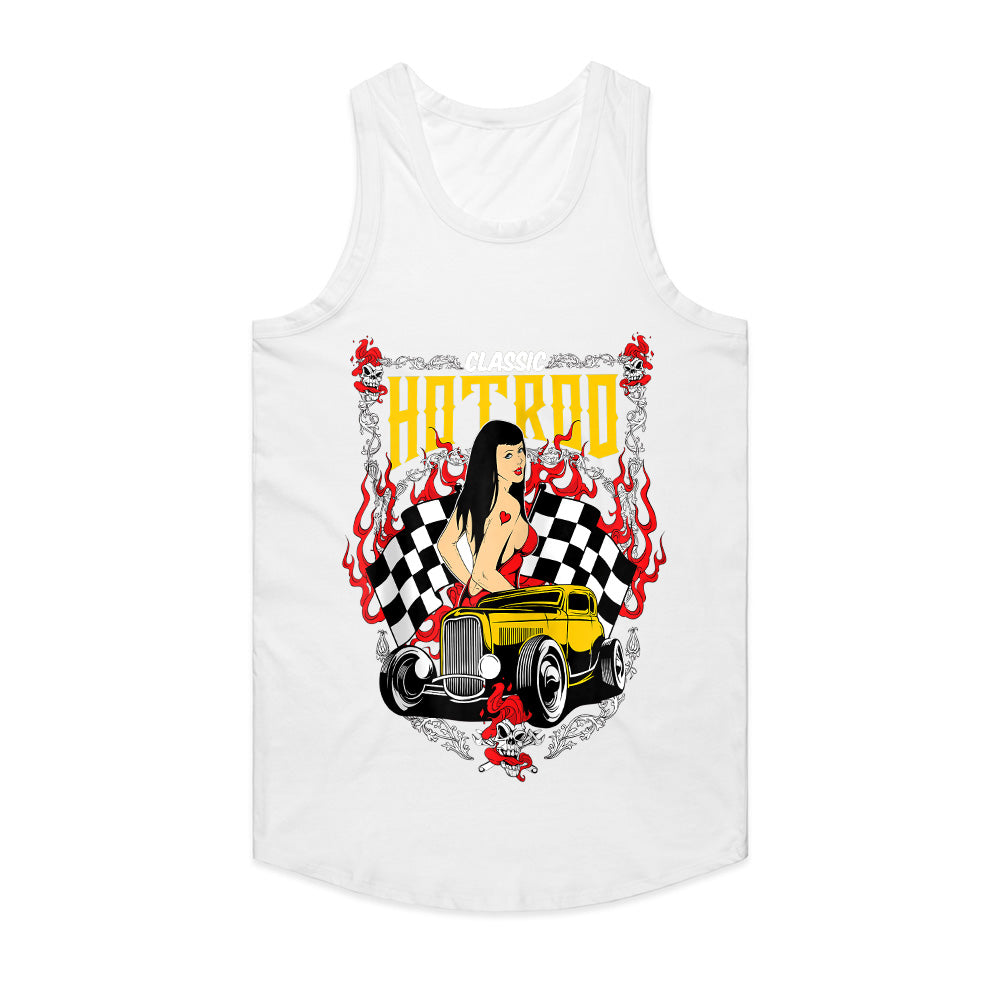 Classic Hot Rod Pin-Up T-Shirt – Vintage Rockabilly Racing Style Tee