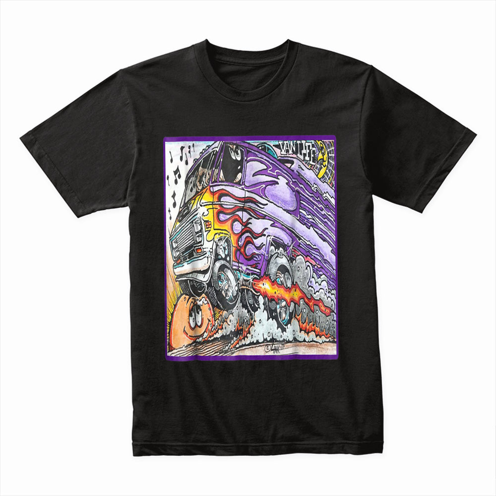 Wild Van Life – Retro Hot Rod Van Art T-Shirt
