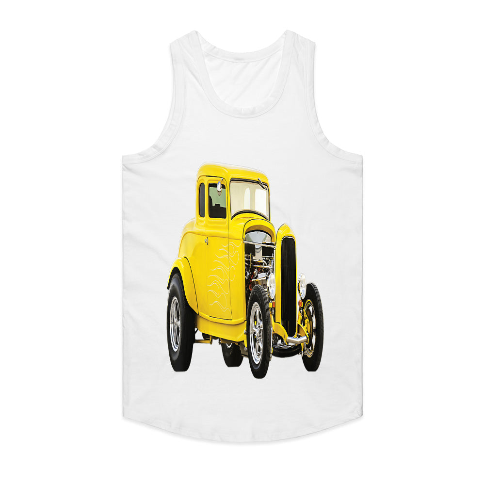 1930s Yellow Hot Rod T-Shirt – Classic Vintage Muscle Car Racer Tee