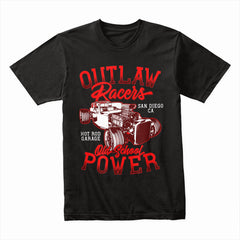 Outlaw Racers – Old School Hot Rod Power T-Shirt