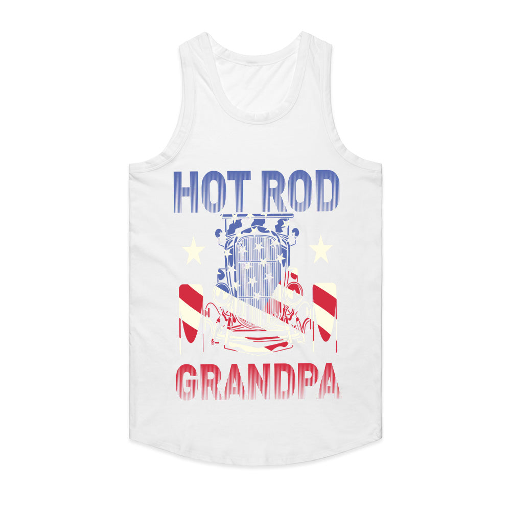 Hot Rod Grandpa T-Shirt – Vintage Car & American Flag Patriotic Tee