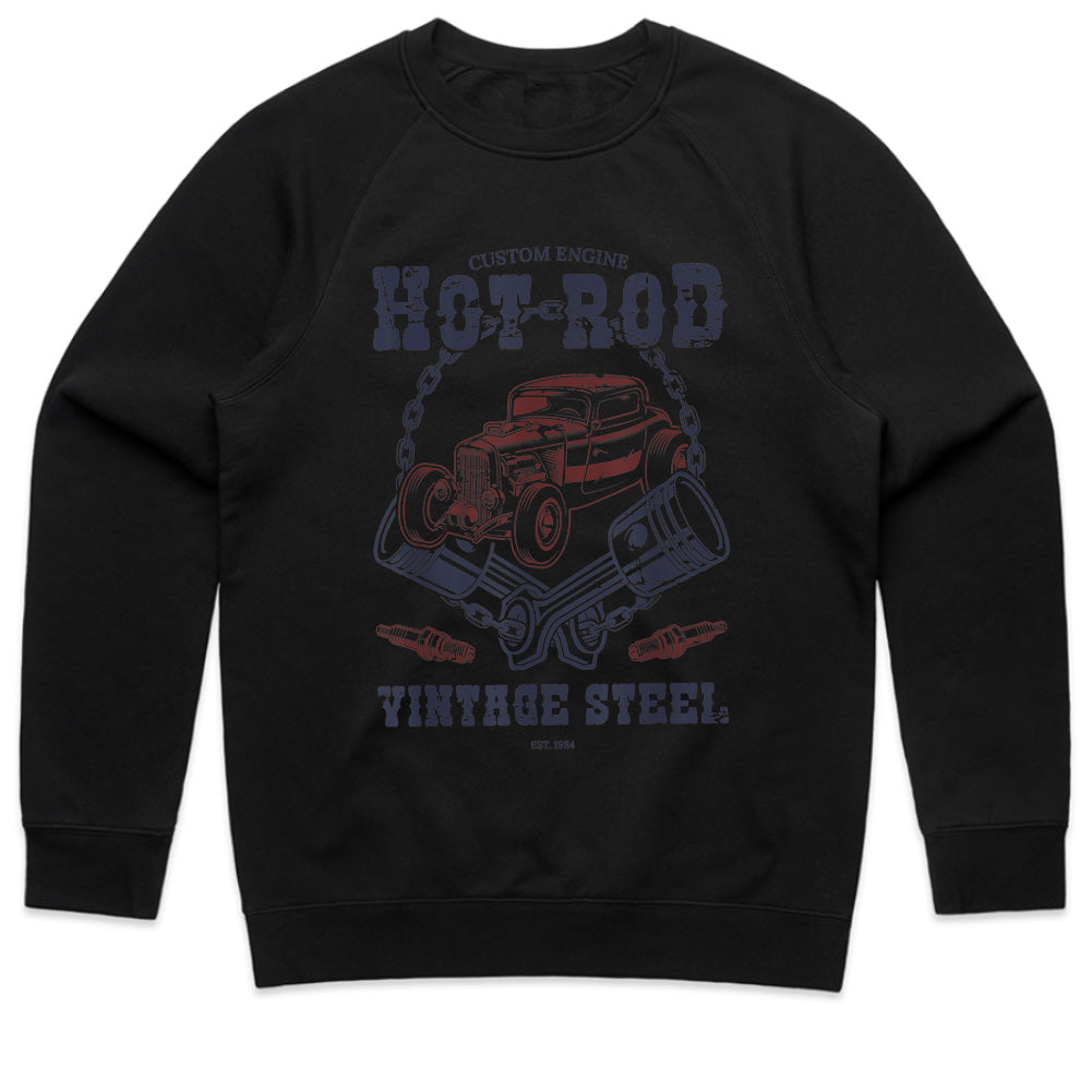 Hot Rod Vintage Steel T-Shirt – Custom Engine Classic Car Retro Design