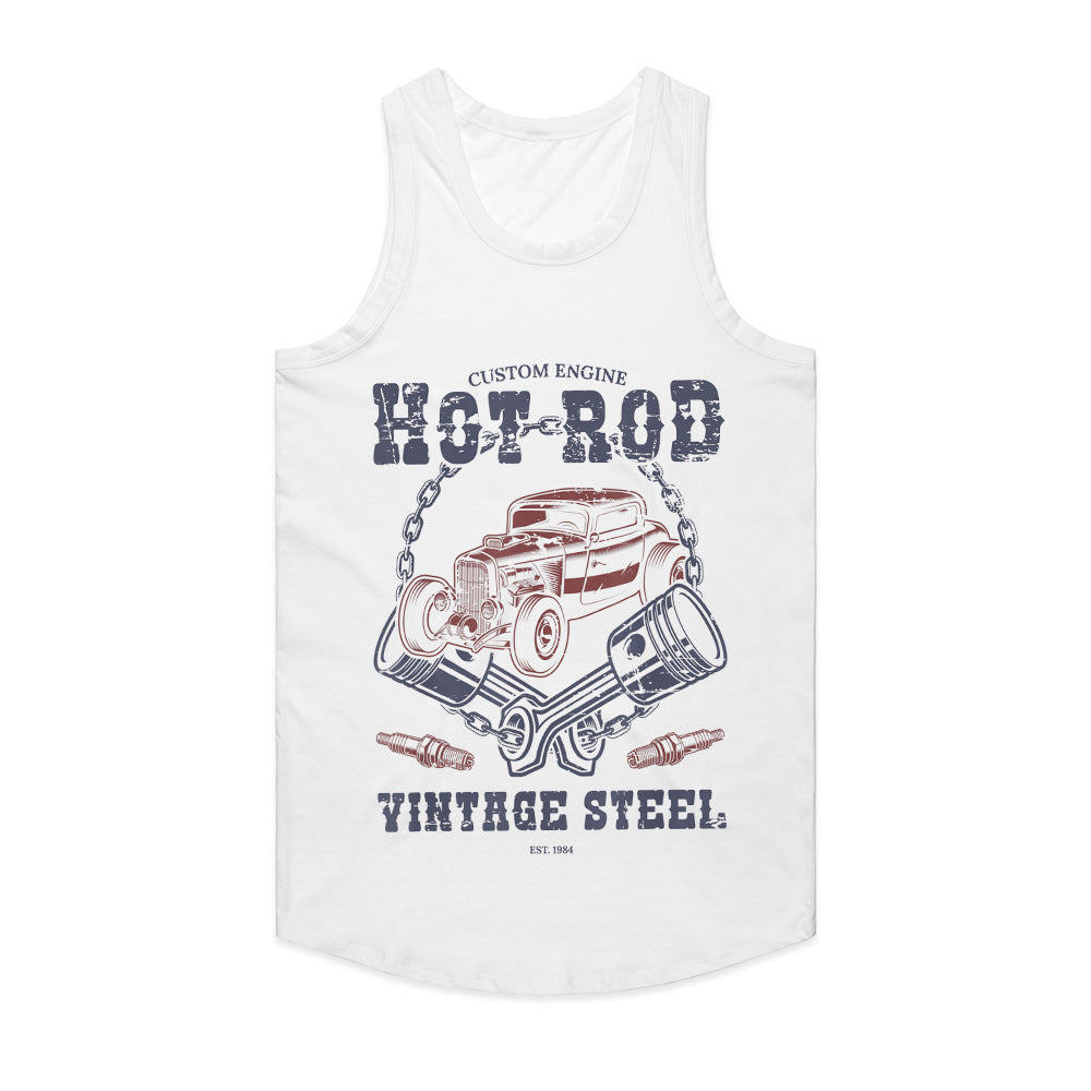 Hot Rod Vintage Steel T-Shirt – Custom Engine Classic Car Retro Design
