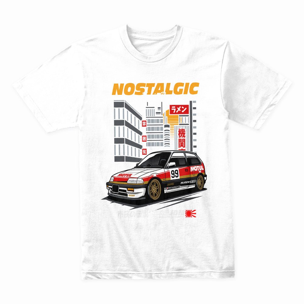 Retro JDM Honda Civic Hatchback Racing T-Shirt – Nostalgic Kanjo Performance Tee