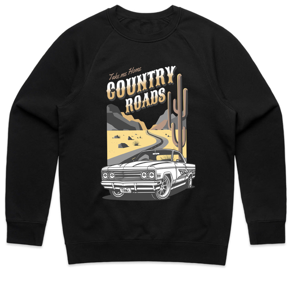 Country Roads T-Shirt – Classic Muscle Car & Desert Road Trip Tee