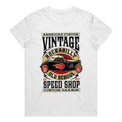 Vintage Rockabilly Hot Rod T-Shirt – Classic Speed Shop Custom Garage Tee